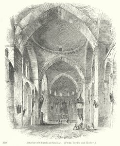 Interior da igreja de Souillac (gravura) de English School