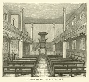 Interior da capela de Fetter-Lane (gravura) de English School