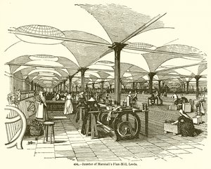 Interior, de, Marshalls, flax-mill, leeds de English School