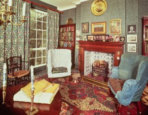 Interior do No.8 Hammersmith Terrace, construído c.1735 de English School
