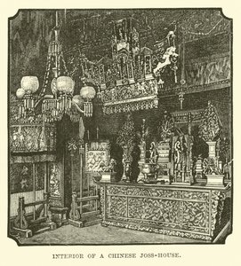Interior de um chinês Joss-House de English School
