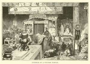 Interior de um templo chinês de English School