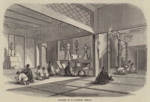 Interior de um templo japonês (gravura) de English School