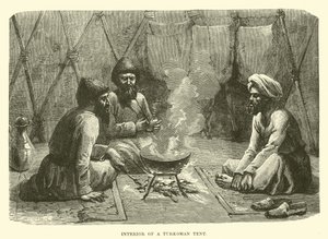 Interior, de, um, Turkoman, barraca de English School