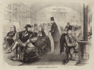 Interior de um vagão de trem americano de English School