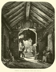 Interior de um túmulo etrusco perto de Perugia de English School