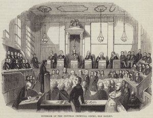 Interior do Tribunal Penal Central, Old Bailey (gravura) de English School
