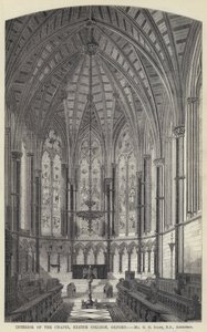 Interior da Capela, Exeter College, Oxford (gravura) de English School