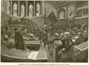 Interior do Senado-Casa francesa (Palácio de Luxemburgo, Paris)