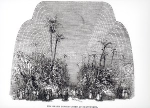 Interior do Grande Conservatório de Chatsworth, 1843 de English School