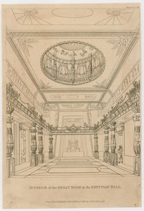 Interior da Grande Sala no Salão Egípcio, Piccadilly de English School
