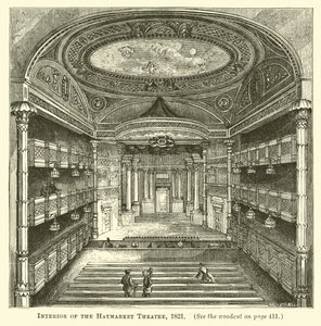 Interior do Teatro Haymarket, 1821 de English School