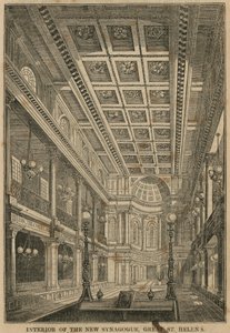 Interior da nova sinagoga, grande St Helens, Londres de English School