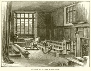 Interior da antiga escola-quarto de English School