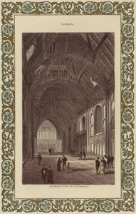Vista interior, de, Guildhall, (color, engraving) de English School