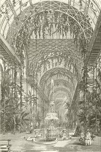 Vista interior, de, a, palácio cristal, sydenham de English School