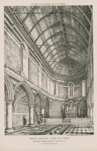 Vista interior, de, a, missão, igreja, de, st mary, a, virgem de English School