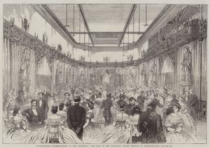 Entretenimento Internacional no Guildhall, o Baile no Salão Temporário erguido em Guildhall-Yard (gravação) de English School