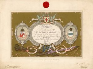 Convite para um banquete no Guildhall, Londres, em 9 de novembro de 1853 de English School