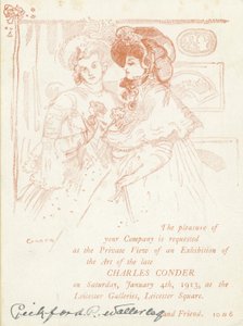 Convite para uma exposição de trabalho de Charles Conder de English School