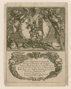 Convite para a Sociedade de Pintores de 24 de outubro de 1678 de English School