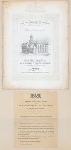 Convite para a abertura da New Coal Exchange, 30 de outubro de 1849 de English School