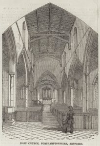Islip Church, Northamptonshire, restaurada (gravura) de English School