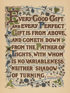 Tiago 1:17 (litografia a cores) de English School
