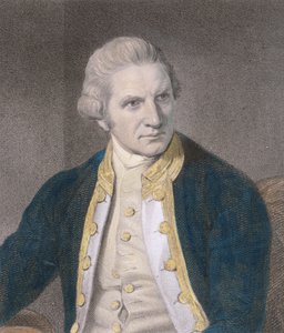 James Cook (1728-79) de &39;Gallery of Portraits&39;, publicado em 1833 (gravura) (posterior coloração)