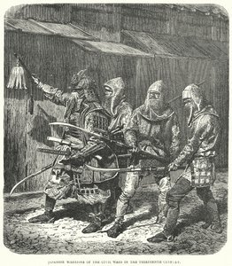 Guerreiros japoneses das guerras civis do século XIII (gravura) de English School