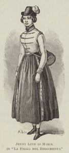 Jenny Lind como Maria, em "La Figlia del Reggimento" (gravura) de English School