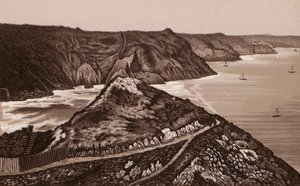 Jersey, Ilhas Chanel: O Caminho para o Buraco do Diabo (litografia) de English School