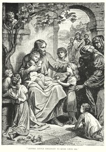 Jesus Cristo e as crianças (gravura) de English School