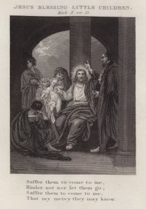 Jesus abençoa as criancinhas, Marcos X, ver 15 (gravura) de English School