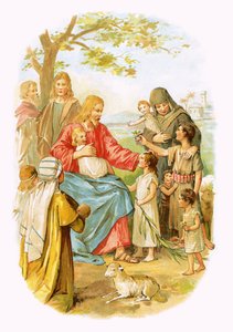 Jesus abençoando as crianças de English School