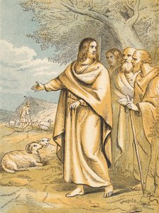Jesus, o Bom Pastor (gravura colorida) de English School