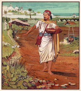 As Parábolas de Jesus: O Semeador e a Semente (cor litho) de English School