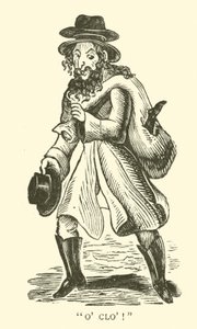 Vendedor de roupa velha judia (xilogravura) de English School