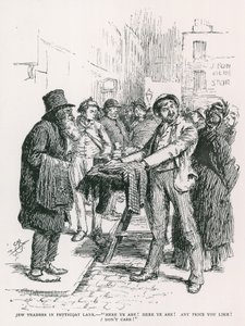 Comerciantes judeus em Petticoat Lane de English School