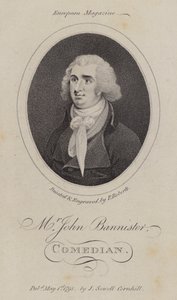 John Bannister, ator, comediante e diretor de teatro inglês (gravura) de English School