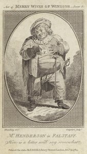 John Henderson como Falstaff em The Merry Wives of Windsor