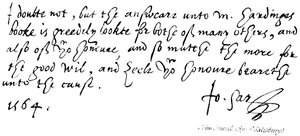 John Jewell, (Bp: de Salisbury) de English School