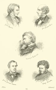 John Ruskin, John Stuart Mill, Thomas Carlyle, James Anthony Froude, Hugh Miller de English School