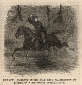 John Surratt a caminho de Washington para Richmond com inteligência secreta de English School