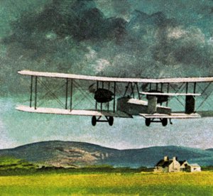 John William Alcock e Arthur Whitten Brown, que voaram através do Atlântico de English School