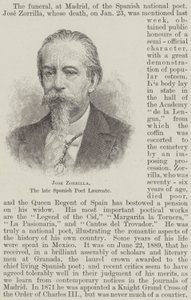 José Zorrilla, o falecido poeta espanhol Laureado (gravura) de English School