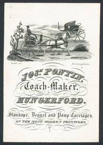 Josiah Pontin, coach maker, trade card de English School
