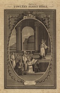 Josias renova o Pacto, 2 Reis, Capítulo 22, Verso 3 (gravura) de English School