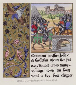 Josse de Haluin morto antes de Ghent (gravura colorida) de English School