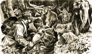 Jornada ao Centro da Terra. Ilustração da série de Jules Verne de English School